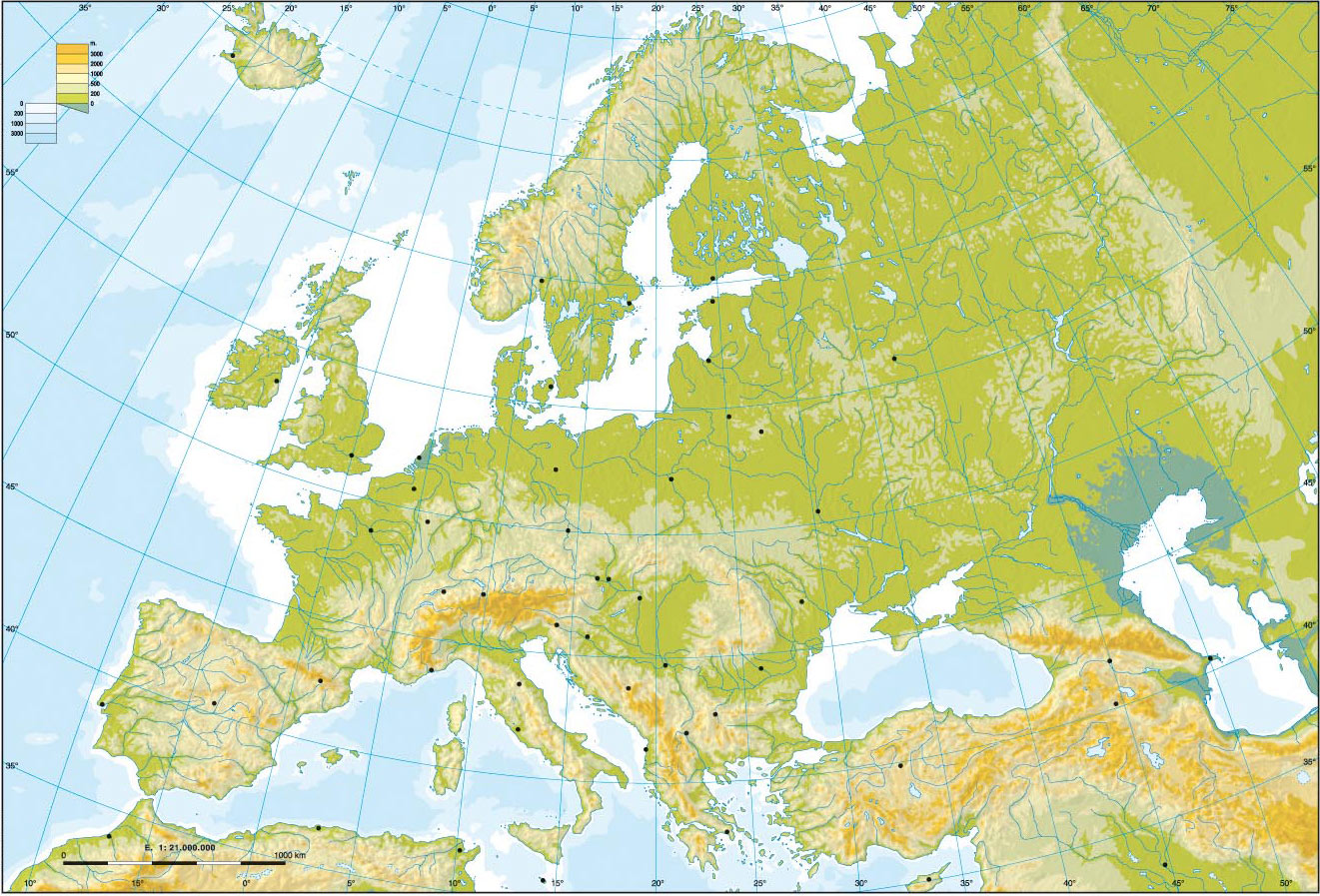 mapa mudo fisico europa