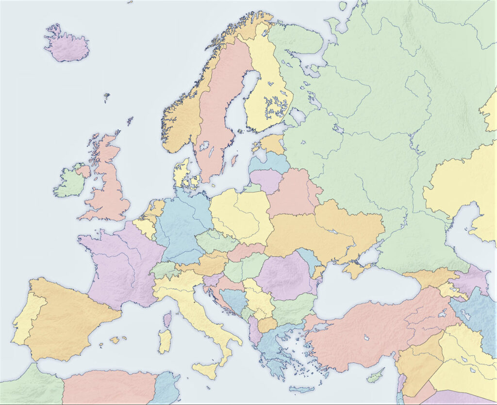 Mapamundi Político de Europa mudo