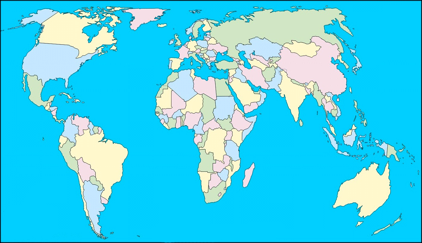 Imprimir Mapa Del Mundo Mapamundi Político: Mudo, para Imprimir, en Blanco, con Nombres