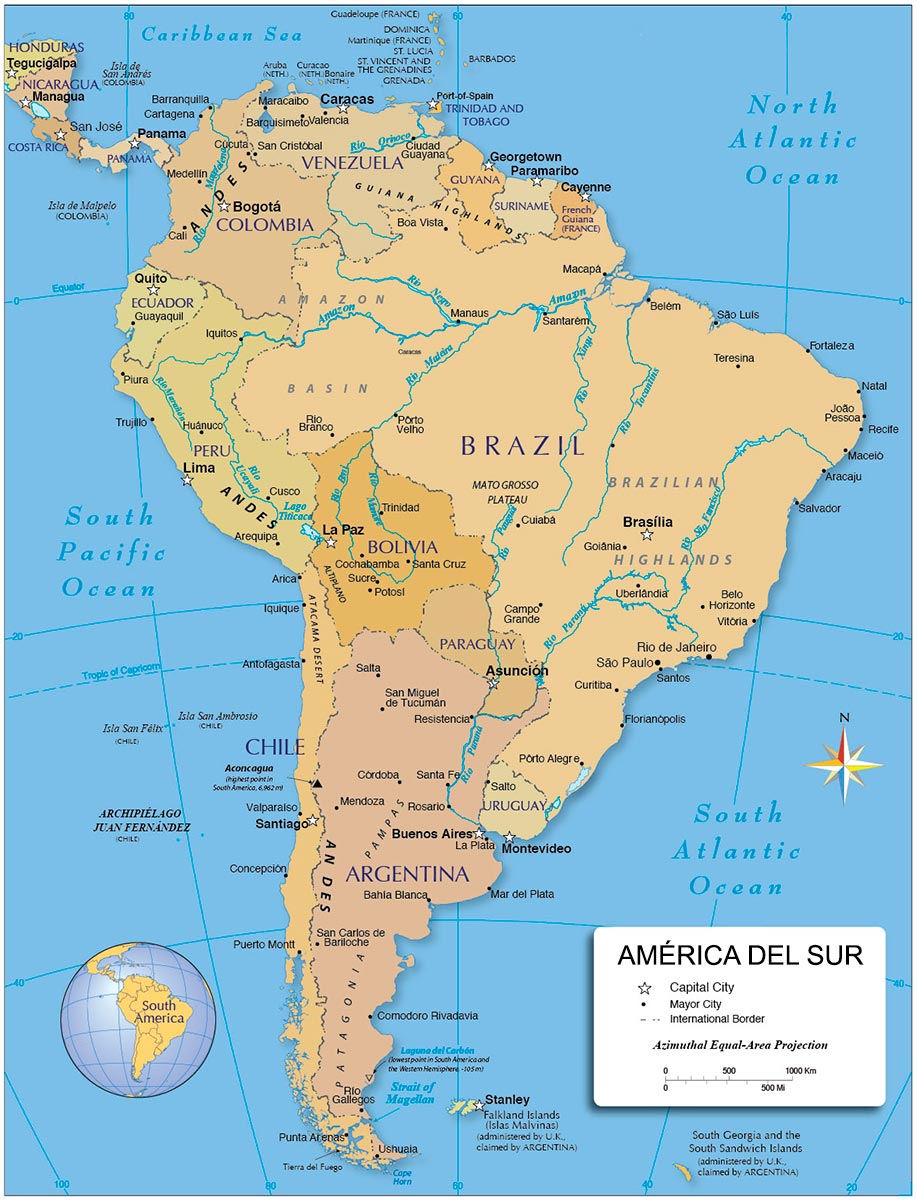 Mapa America del Sur