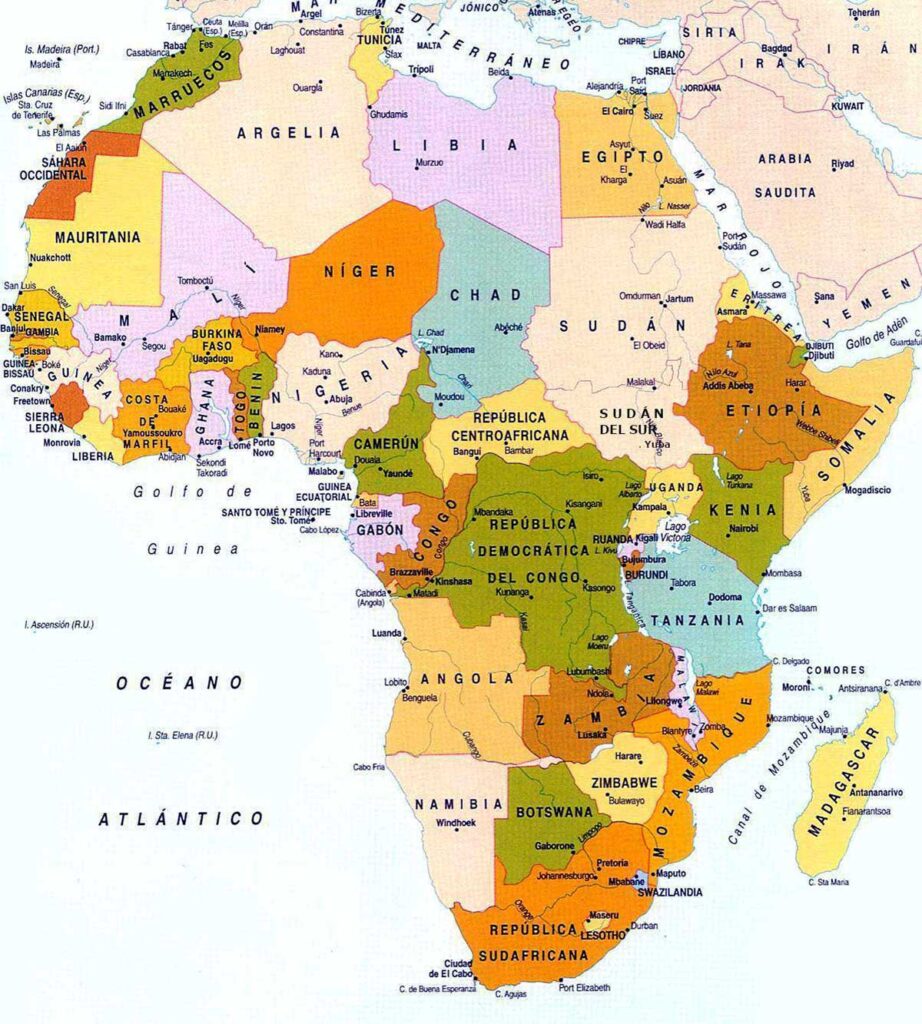 mapa de Africa politico