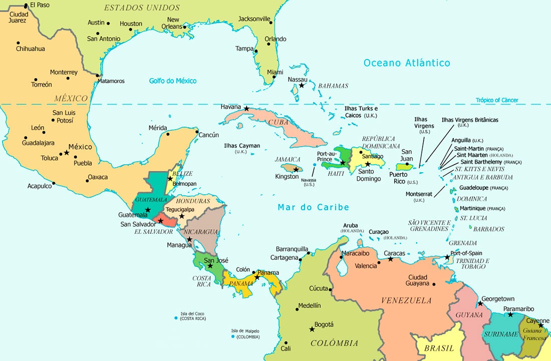 mapa de America central