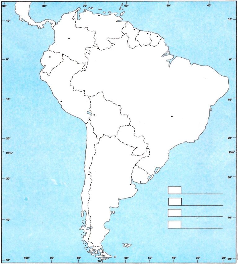Mapa de Am rica Pol tico y F sico - Mapa America Del Sur Mudo Para Imprimir 768x851