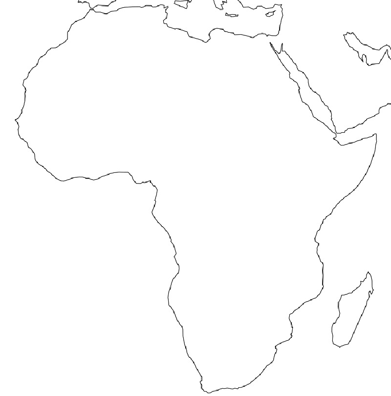 mapa de Africa en blanco