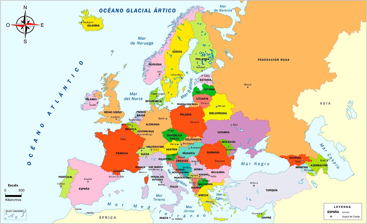 Mapa De Europa Pol tico Y F sico Mudo Y Con Nombres Pa ses