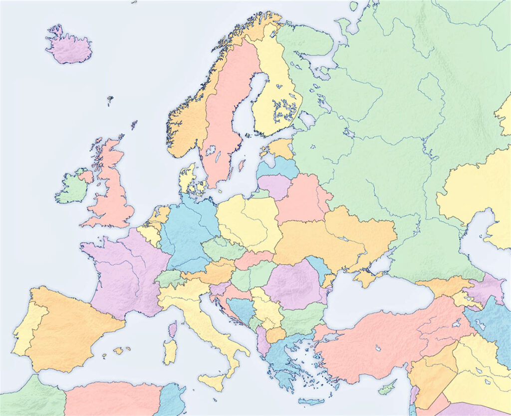 Mapa de Europa Político y Físico (Mudo y con Nombres) + Países