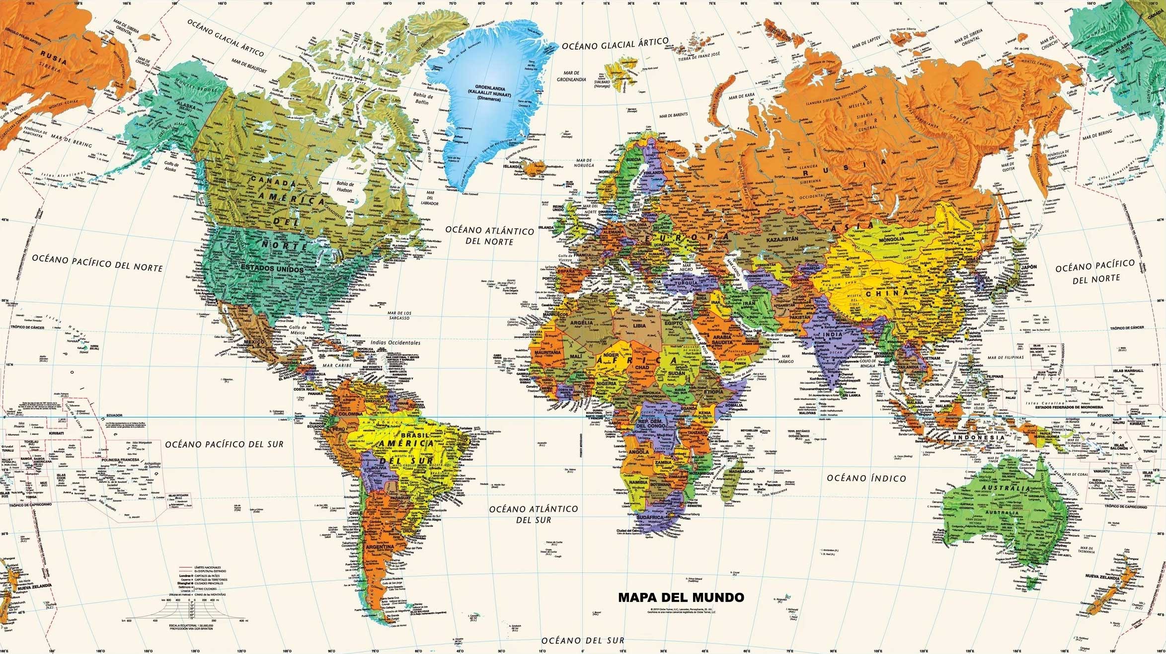 mapa con todos los paises del mundo