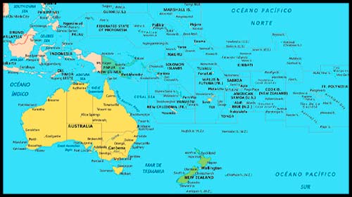 mapa de Oceania