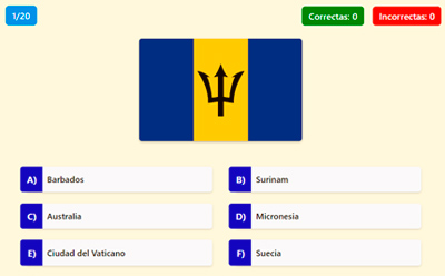 Juego de adivinar las banderas del mundo
