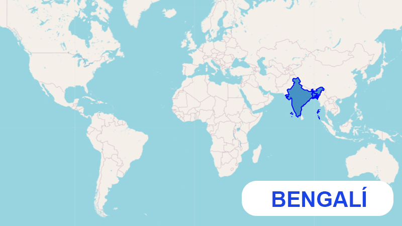Países donde se habla bengalí, la séptima lengua más hablada del mundo