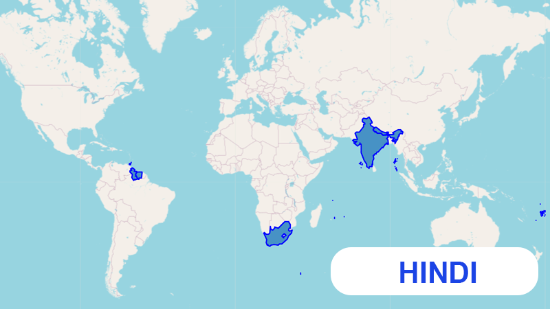Países donde se habla hindi, el tercer idioma más hablado del mundo