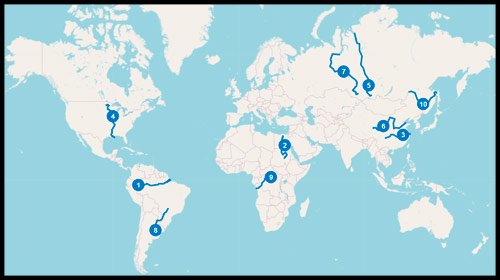 mapa de los rios mas largos del mundo
