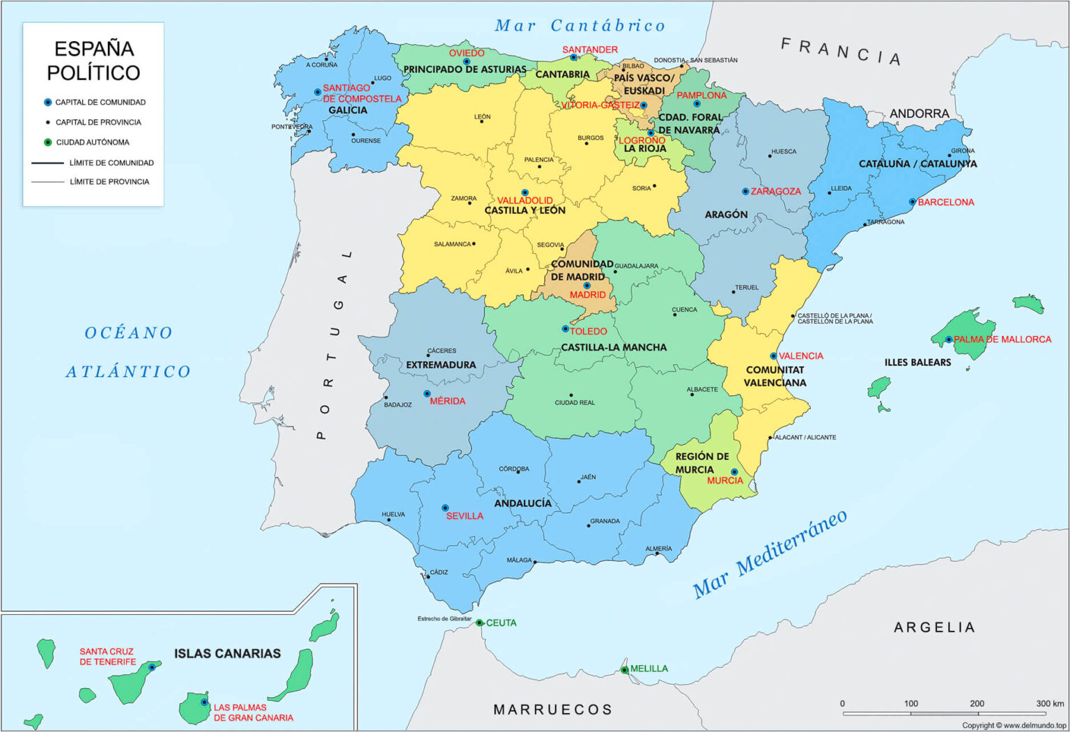 Mapa De Espa a Provincias Y Comunidades Pol tico Y F sico Mapa De Espa a Provincias Y Comunidades Pol tico Y F sico
