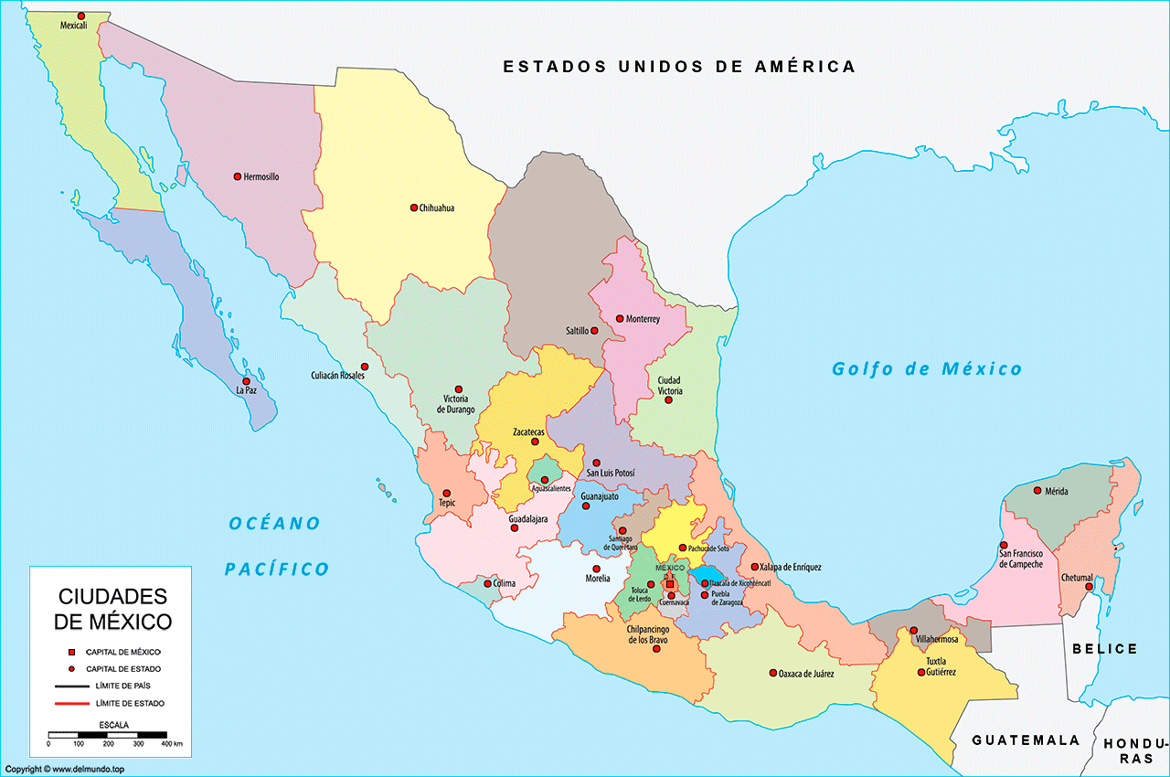 Mapa de México y sus ciudades