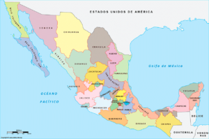Mapa de México: Estados, Capitales y Ciudades (División política)