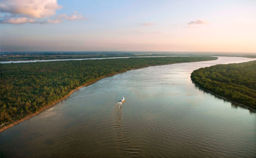 Río Misisipi, el cuarto río más largo del mundo y el más largo de América del Norte