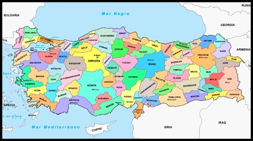 Mapa de Turquía