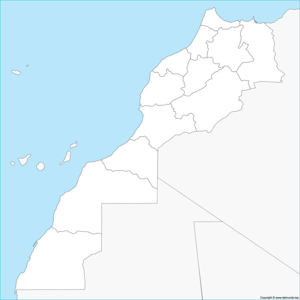 Mapa mudo de Marruecos