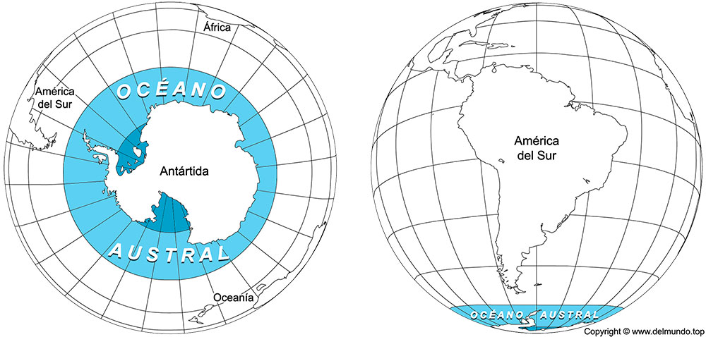 Mapa Océano Austral