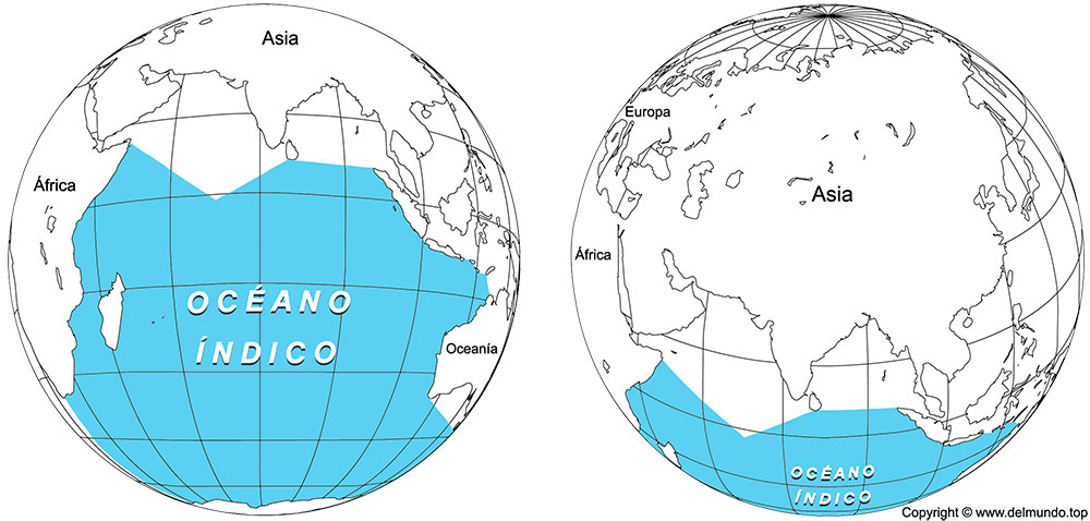 Mapa Océano Índico