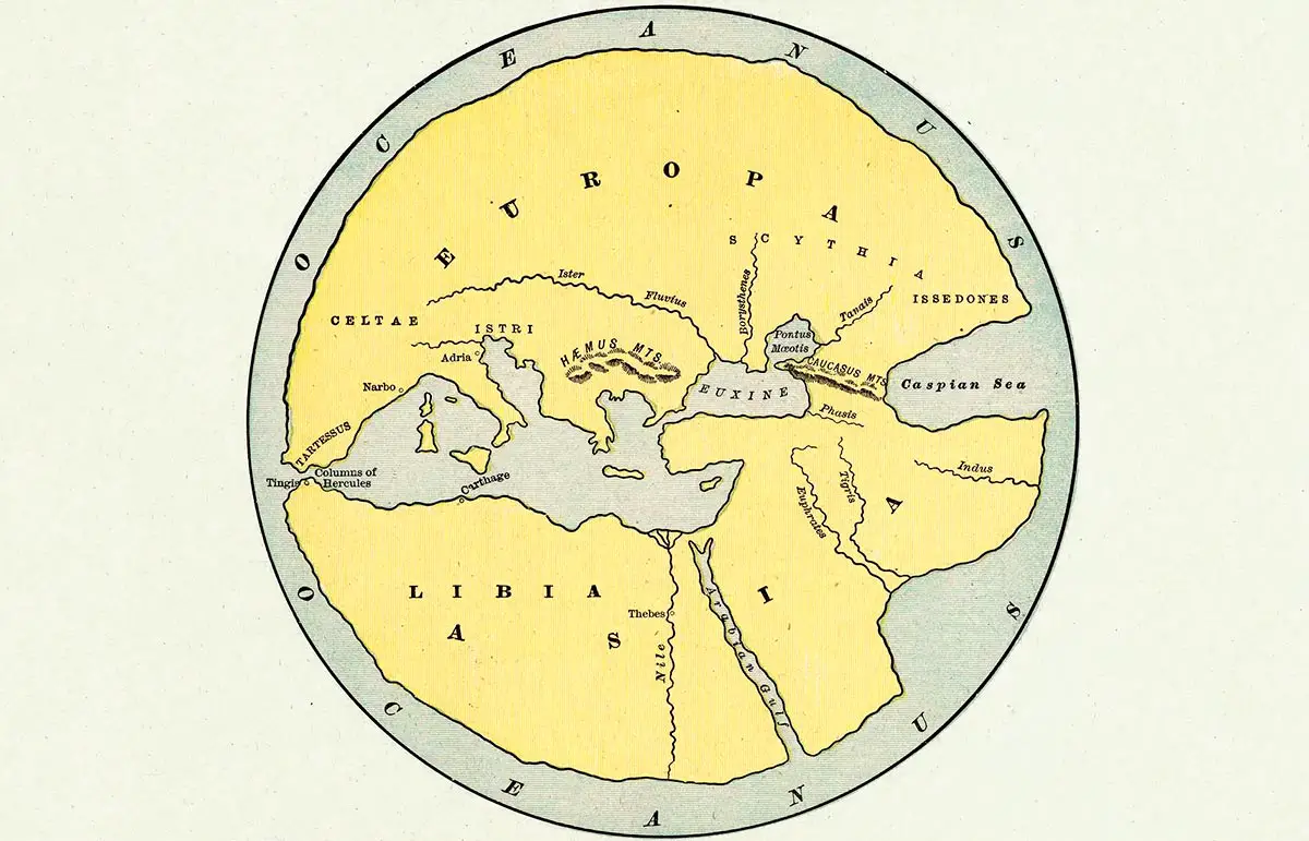 Mapamundi antiguo de Anaximandro: el primer mapa del mundo