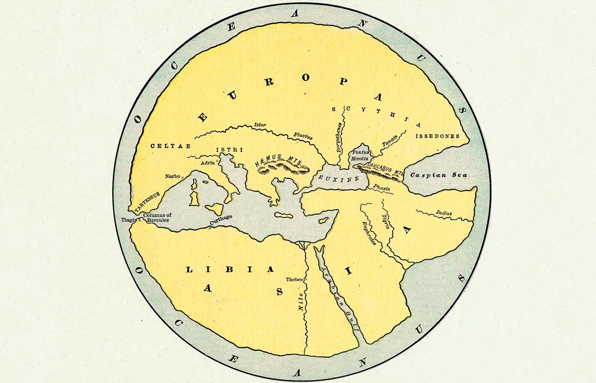 Mapamundi antiguo de Anaximandro: el primer mapa del mundo