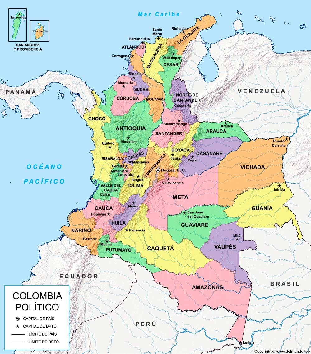 Mapa político de Colombia