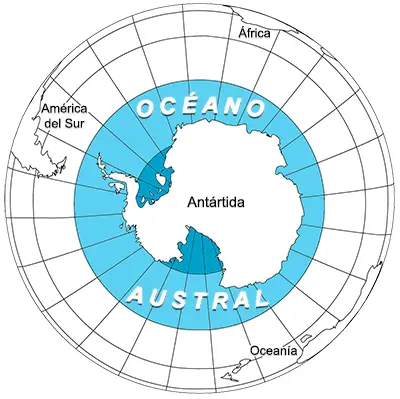 Océano Austral en el globo terráqueo