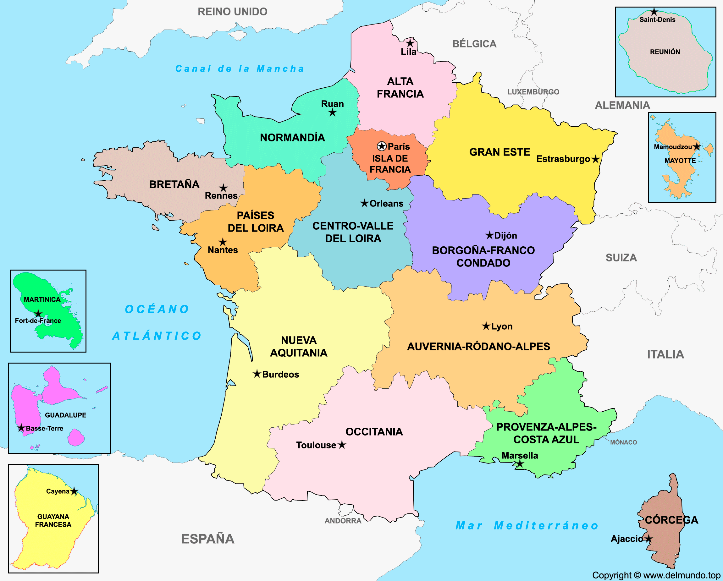 Mapa político de Francia
